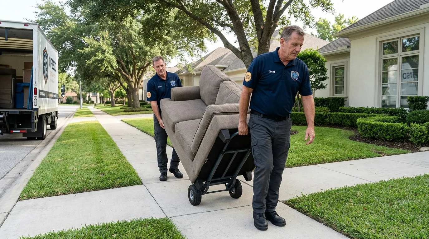 Local residential moving crew loading furniture in Wagner, SD